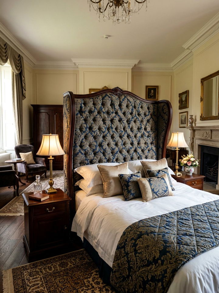 Traditional Tufted Wingback Headboard - 30 bedroom wingback headboards