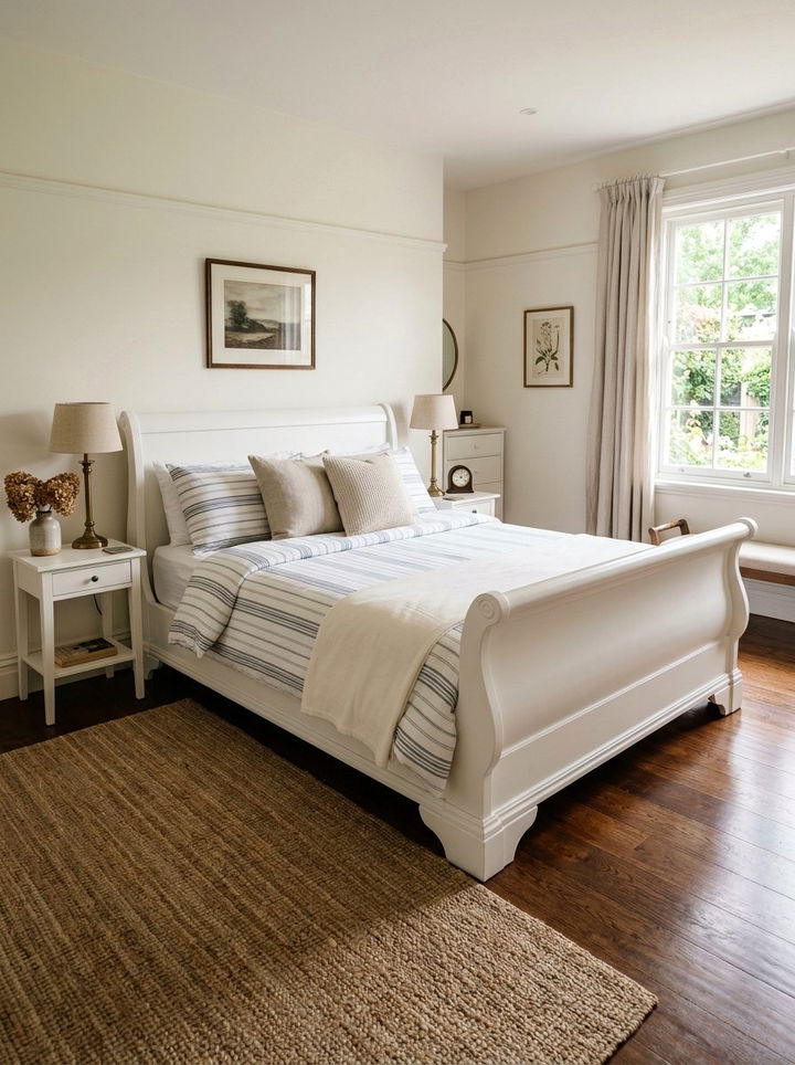 Traditional White Sleigh Bed - 30 bedroom white furniture ideas
