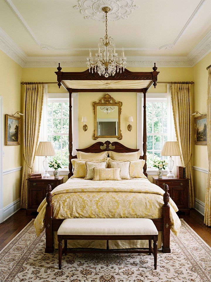 Traditional Yellow Bedroom - 30 pale yellow bedroom ideas