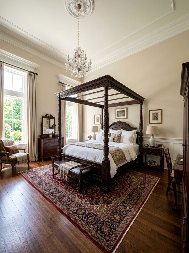 Traditional espresso four poster bed - 30 espresso bedroom ideas