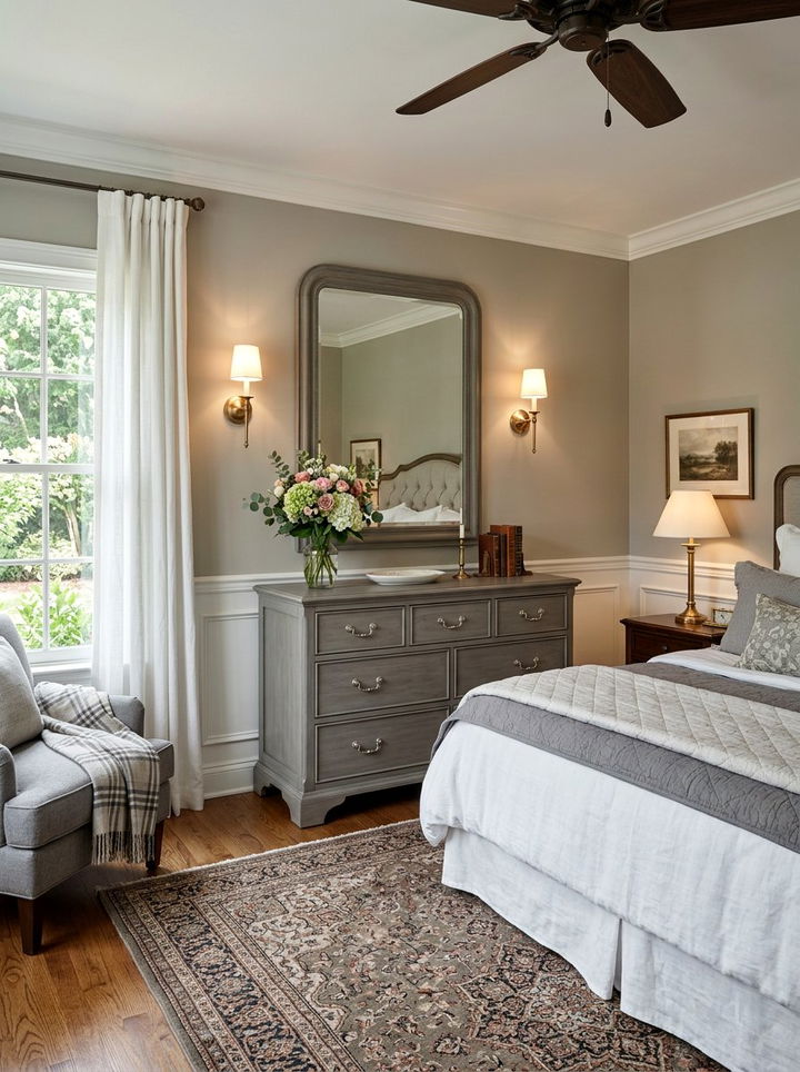 Traditional grey wood dresser - 30 traditional grey bedroom ideas