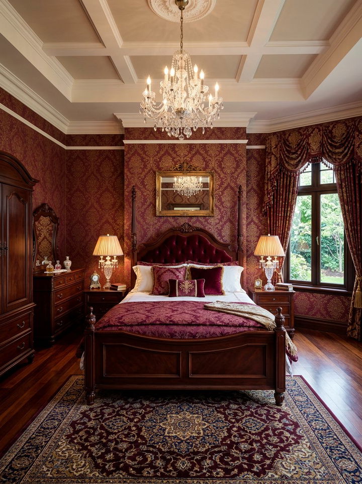 Traditional maroon bedroom - 30 maroon bedroom ideas