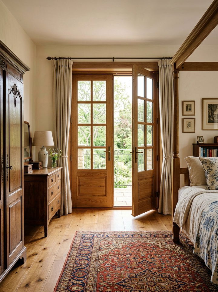 Traditional oak bedroom french doors - 30 bedroom french doors