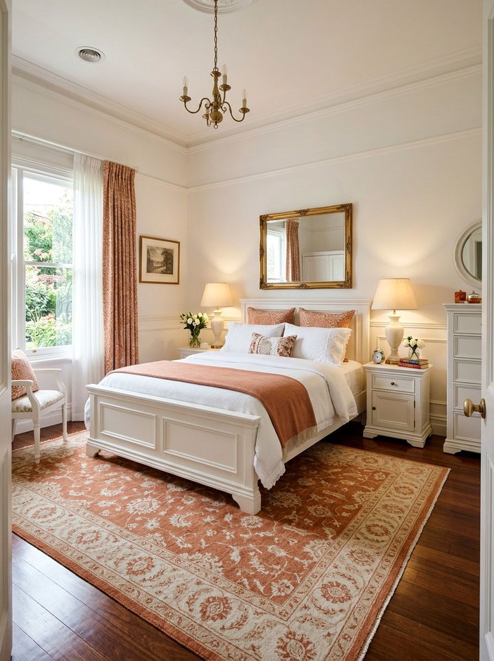 Traditional orange and white bedroom interior - 30 orange and white bedroom ideas