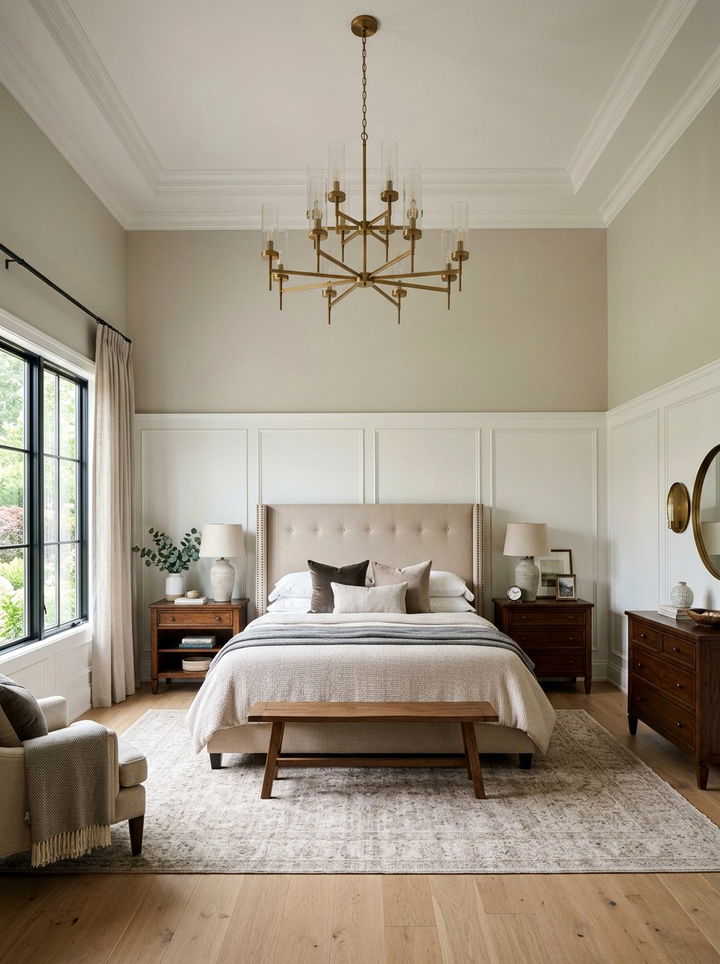 Transitional Bedroom Tall Walls - 30 high ceiling bedroom ideas