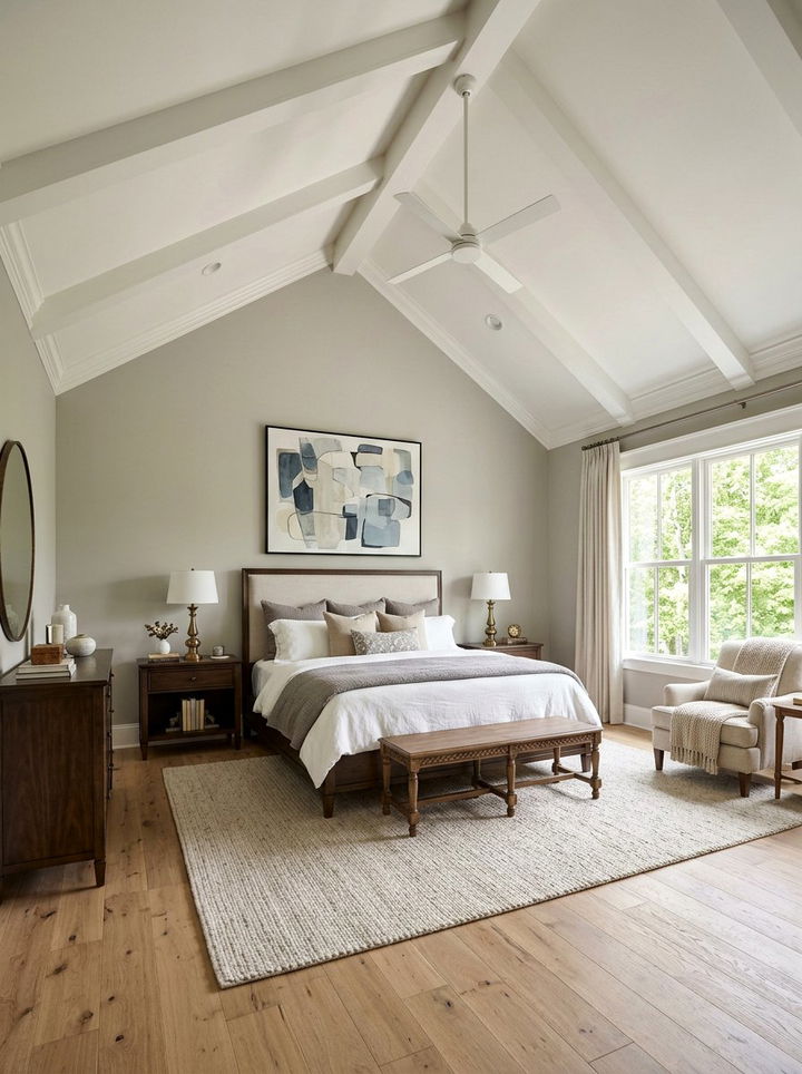 Transitional Bedroom Vaulted Ceiling - 30 bedroom vaulted ceiling ideas