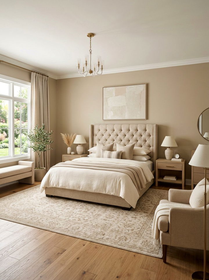 Transitional Beige Bedroom - 30 beige bedroom ideas