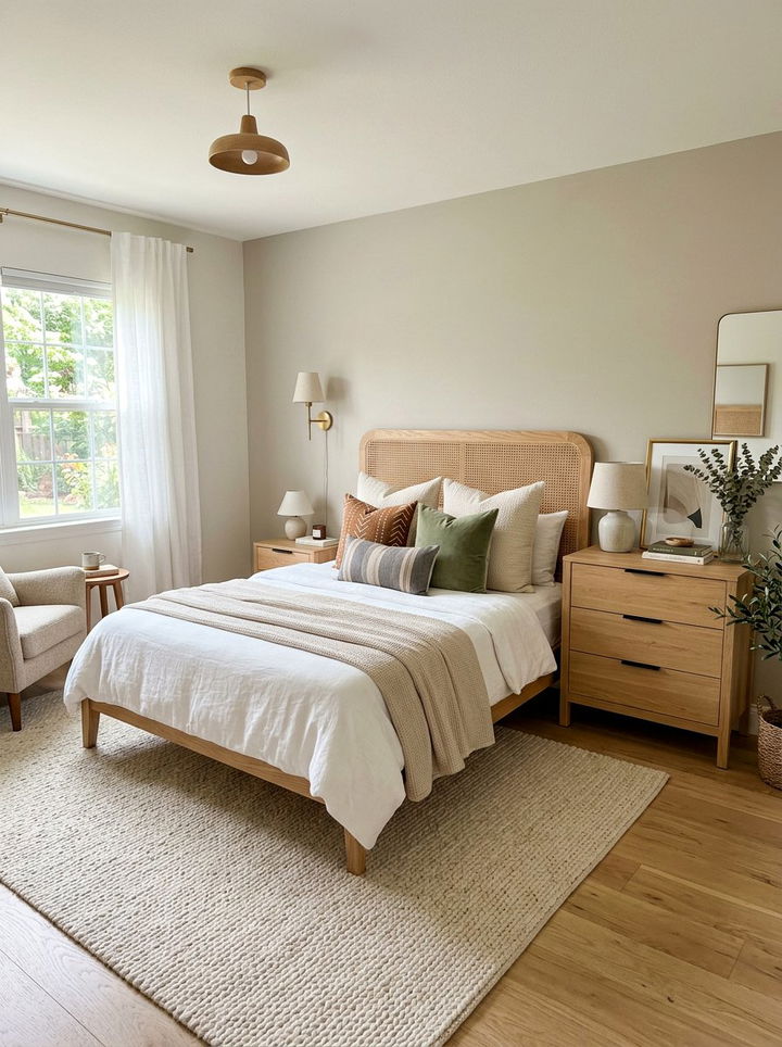 Transitional Cane Headboard - 30 bedroom cane headboards