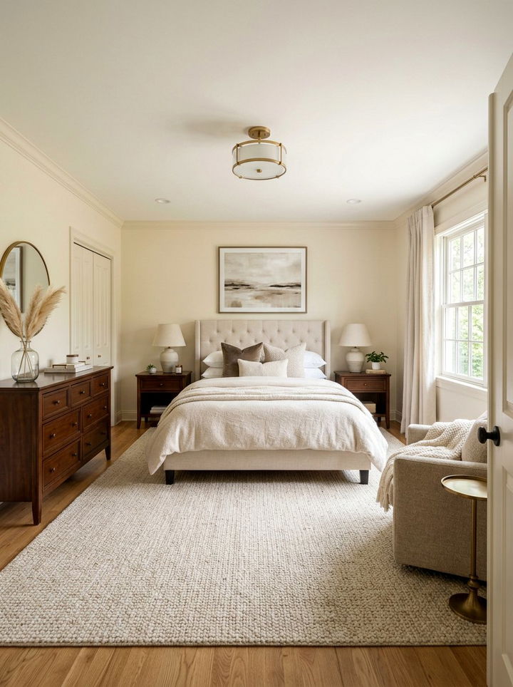 Transitional Cream Bedroom - 30 warm cream bedroom ideas