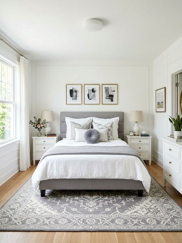 Transitional Gray And White Bedroom - 30 gray and white bedroom ideas