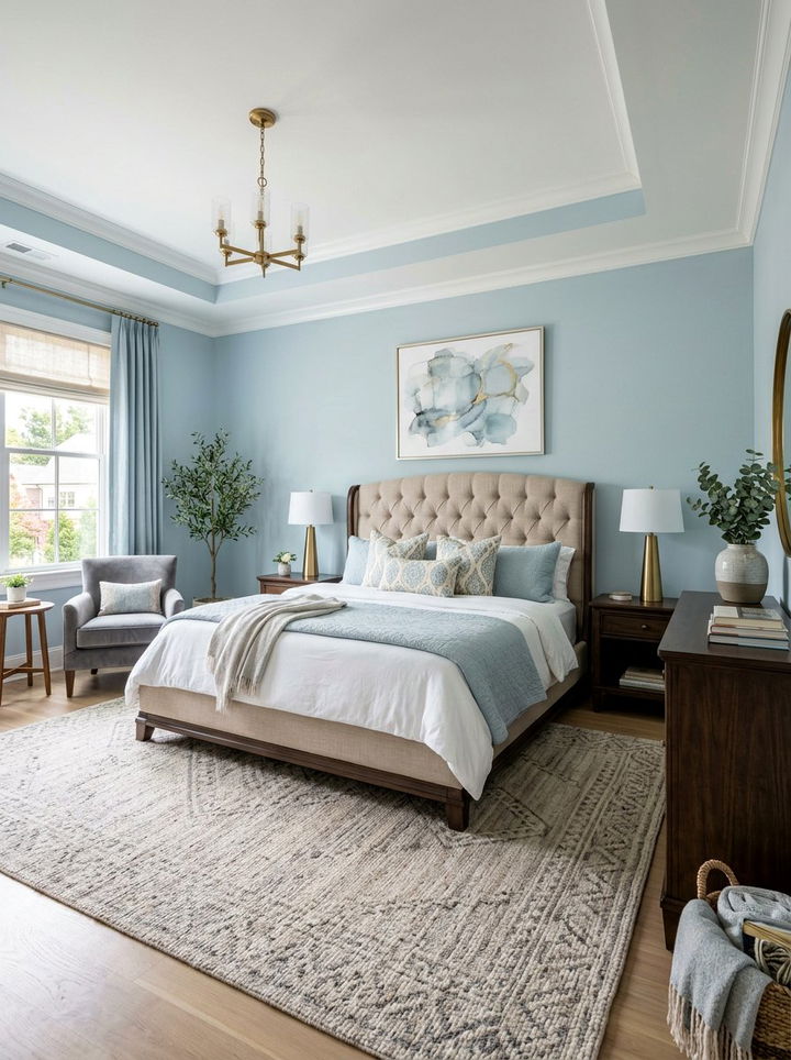 Transitional Ice Blue Bedroom - 30 ice blue bedroom ideas