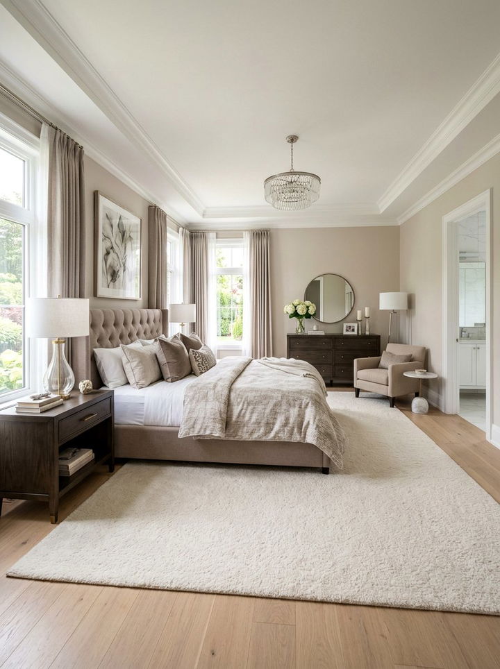 Transitional Neutral Master Suite - 30 warm neutral bedroom ideas