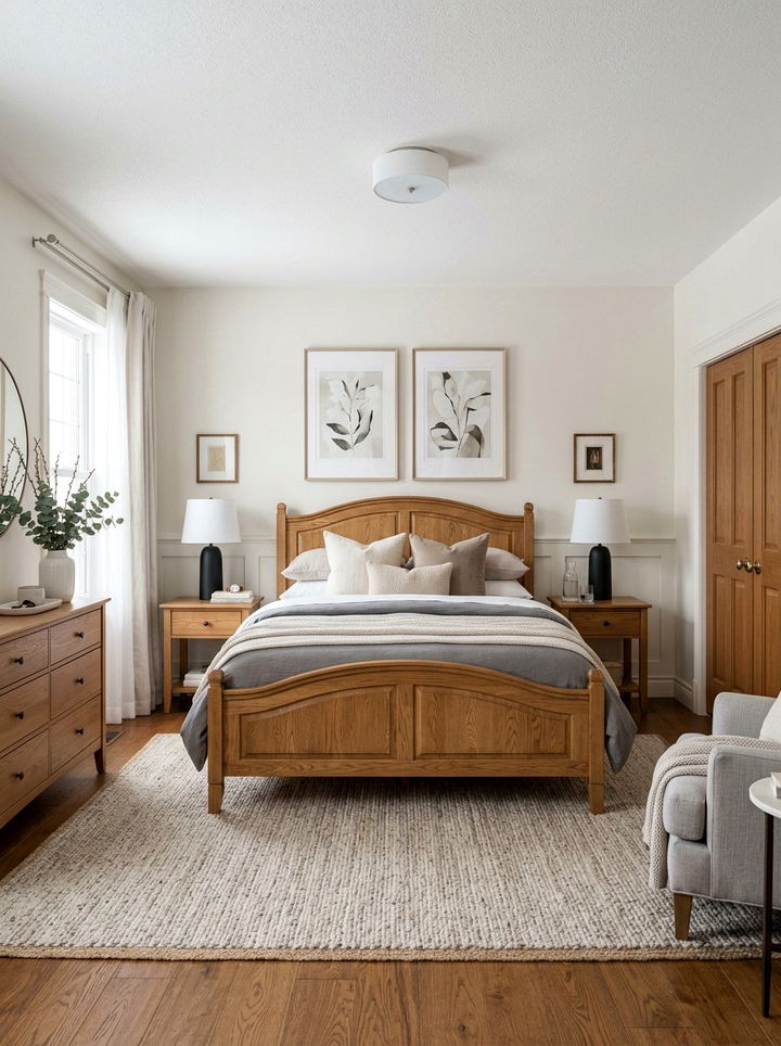 Transitional Oak Bedroom - 30 bedroom oak furniture ideas