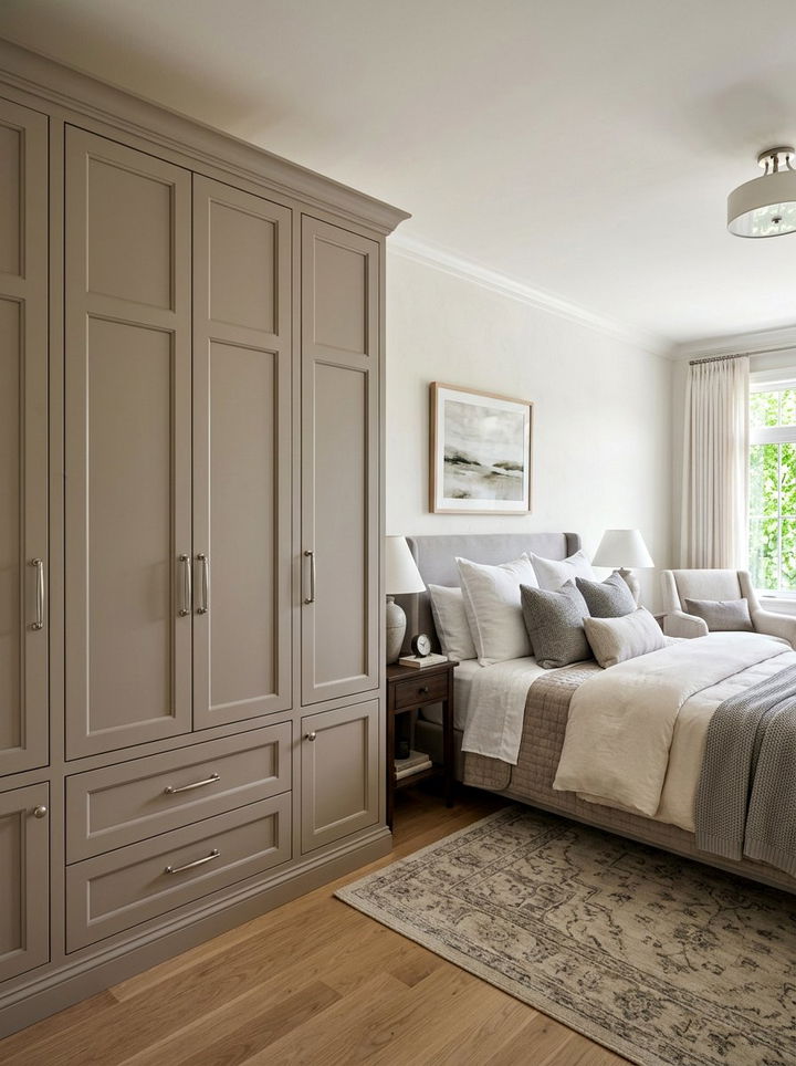 Transitional Style Bedroom Wardrobe - 30 bedroom cabinet storage ideas