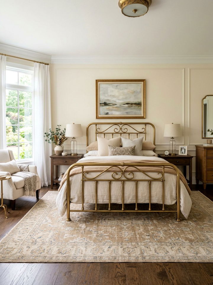 Transitional Style Brass Bed - 30 bedroom brass beds