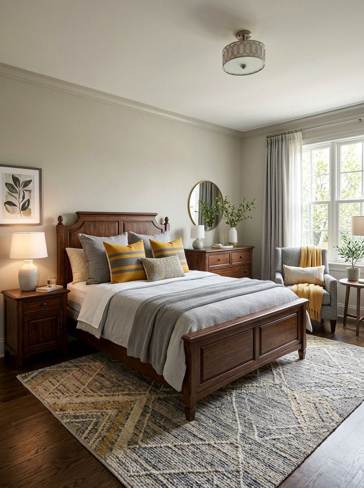 Transitional gray mustard yellow bedroom - 30 gray yellow bedroom ideas