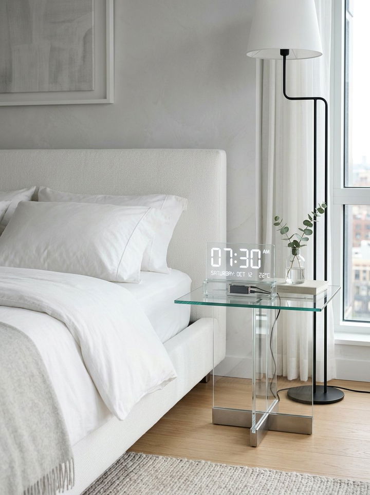 Transparent screen digital clock - 30 bedroom alarm clocks