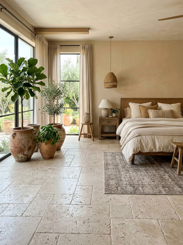 Travertine Natural Stone - 30 bedroom tile designs