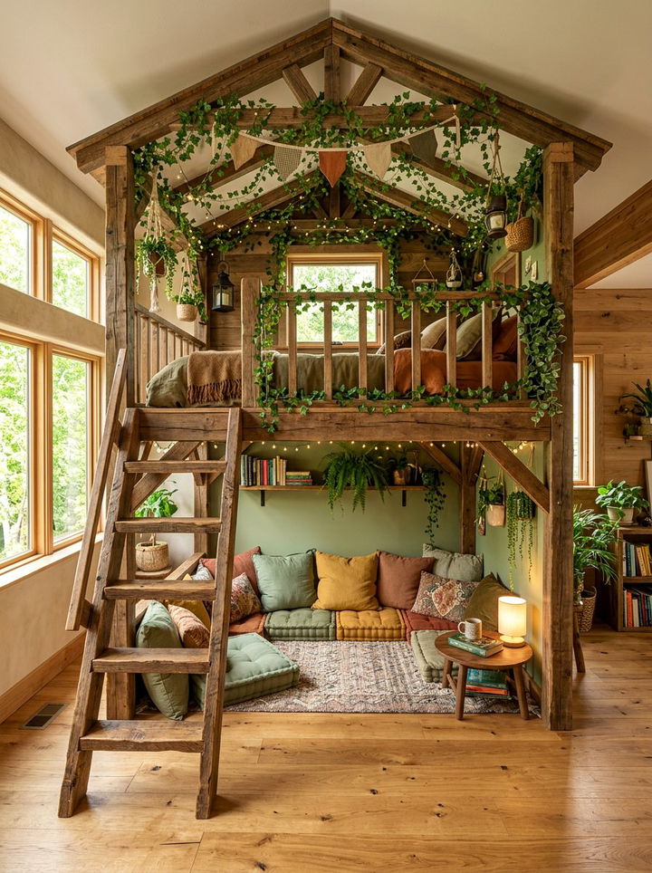 Treehouse Inspired Loft - 30 elementary age bedroom ideas
