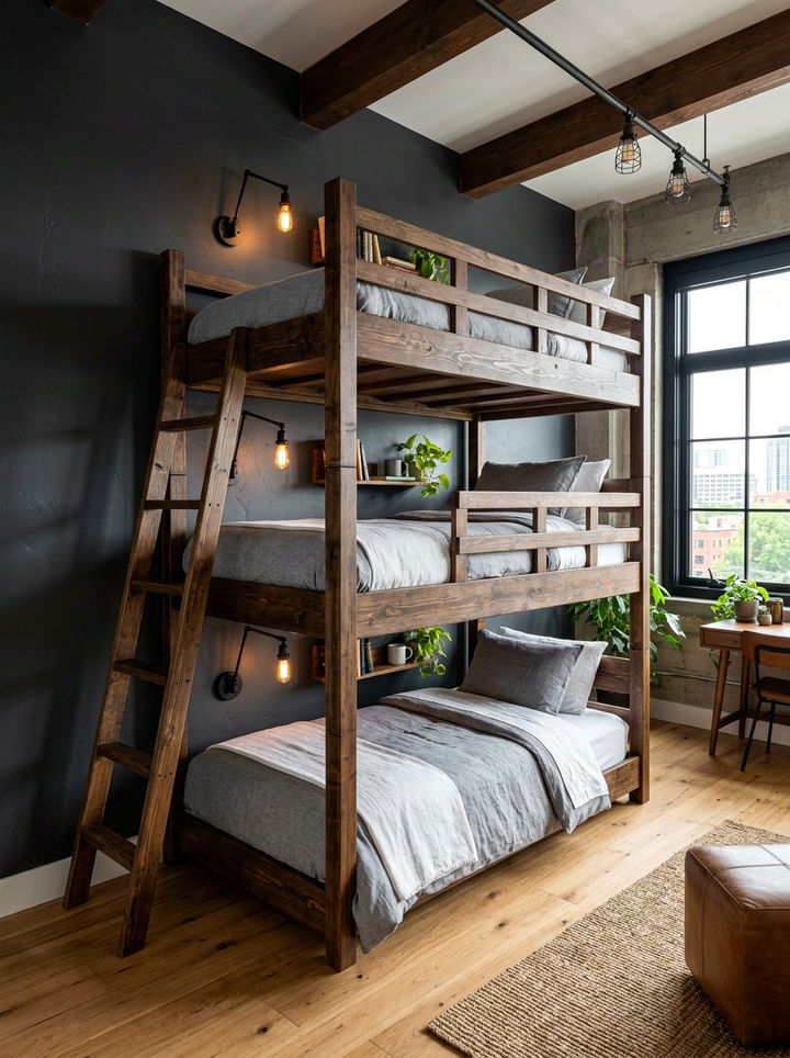Triple Bunk Bed Layout - 30 siblings bedroom ideas