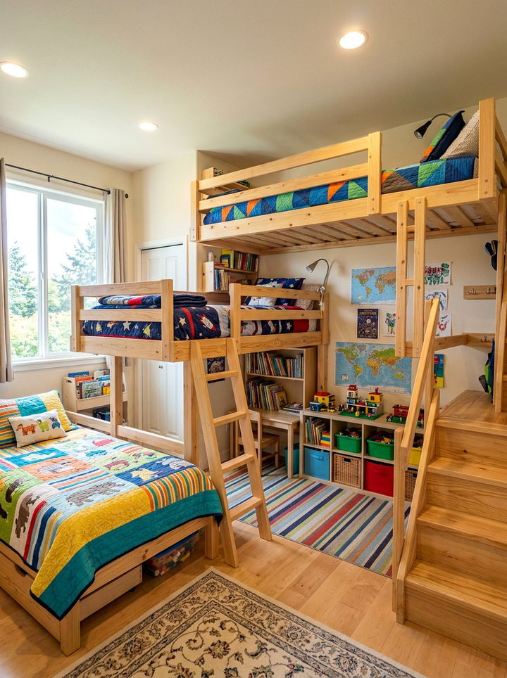 Triple Loft Bed For Shared Room - 30 bedroom loft bed ideas