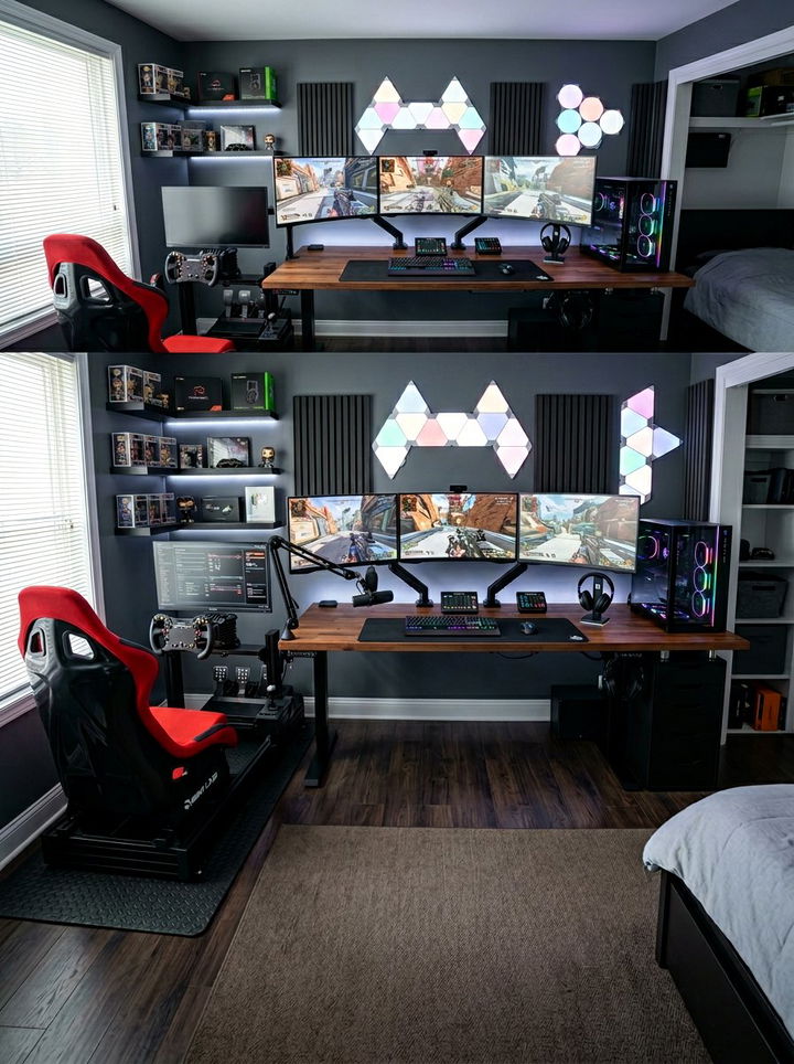 Triple monitor esports bedroom - 30 esports bedroom ideas