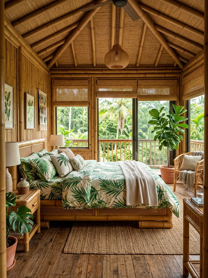 Tropical Bamboo Bedroom - 30 handwoven bedroom ideas