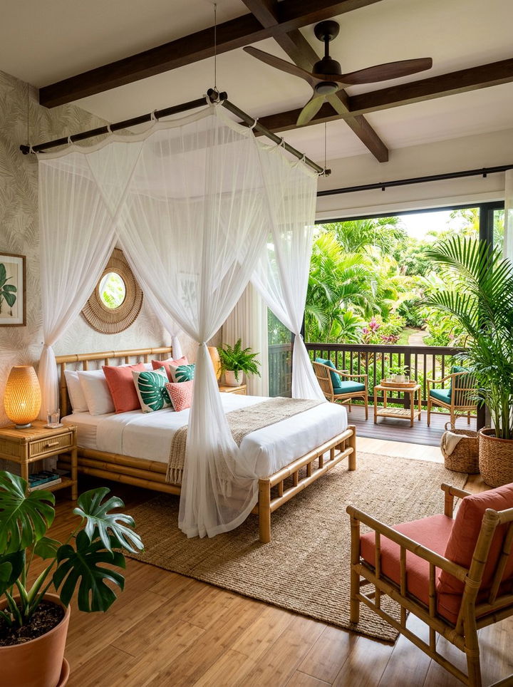 Tropical Bedroom Balcony - 30 bedroom with balcony ideas