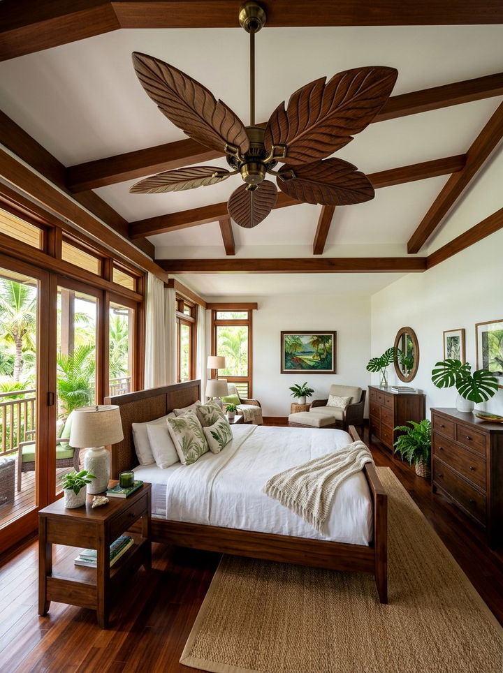 Tropical Bedroom Ceiling Fan - 30 Hawaiian bedroom ideas