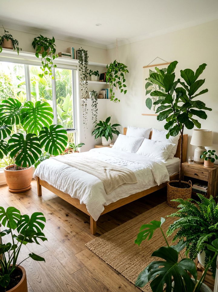 Tropical Bedroom Plants - 30 bedroom photography ideas
