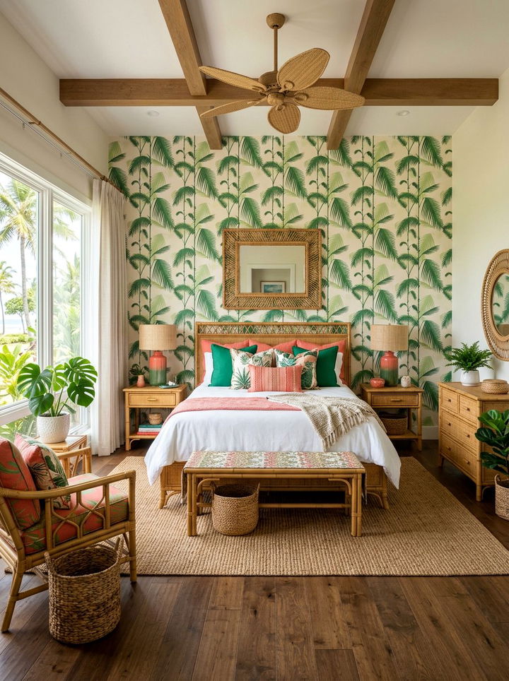 Tropical Bedroom - 30 bedroom aesthetic ideas