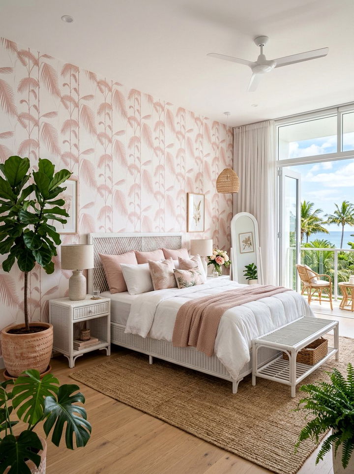 Tropical Blush And White Bedroom - 30 blush and white bedroom ideas