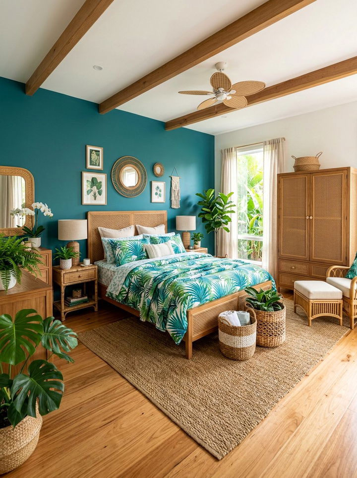 Tropical Cane Bedroom - 30 cane bedroom ideas