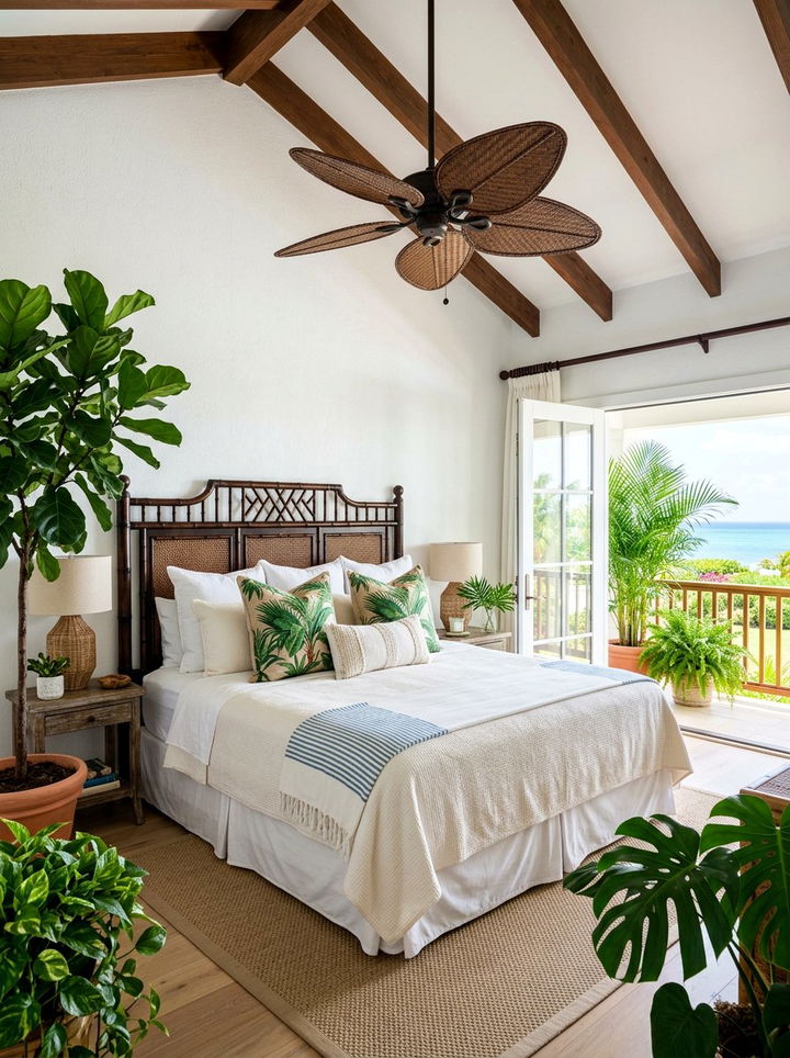 Tropical Cane Headboard - 30 bedroom cane headboards