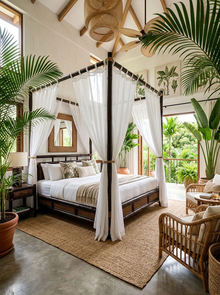 Tropical Canopy Bed - 30 resort bedroom ideas