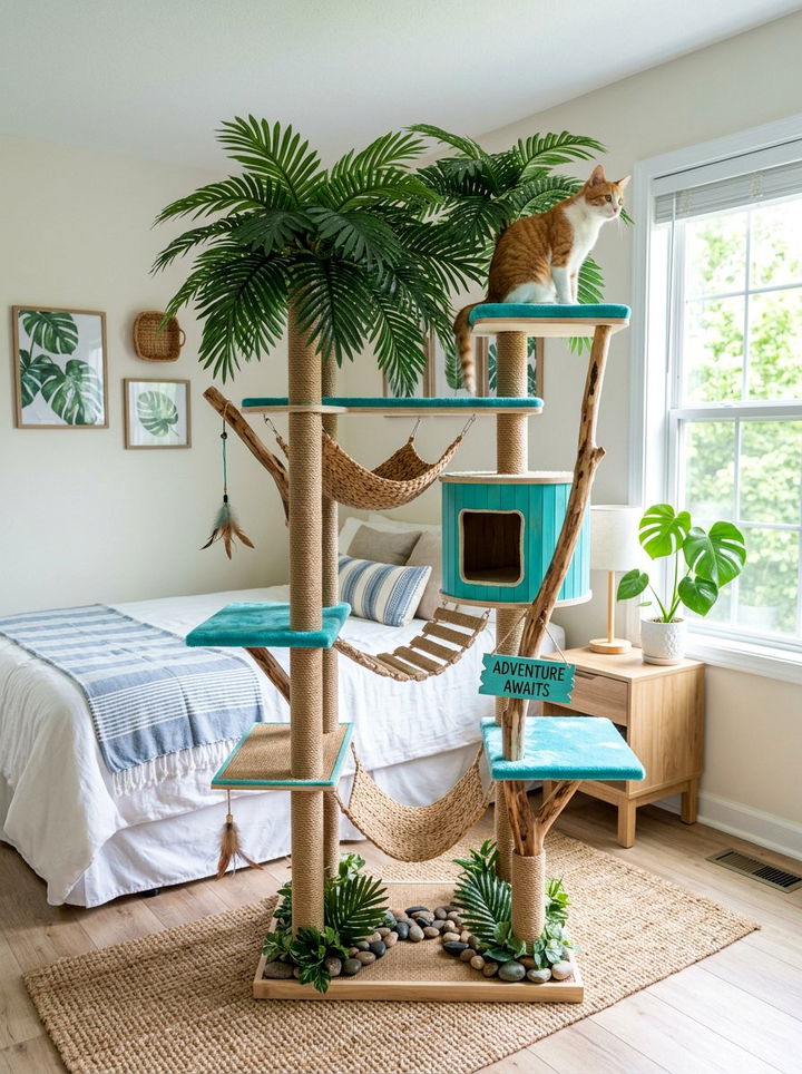 Tropical Cat Tree - 30 cat tree bedroom ideas