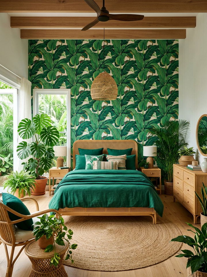 Tropical Green Bedroom - 30 instant bedroom ideas