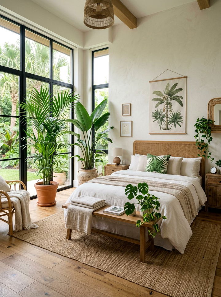 Tropical Indoor Plant Bedroom - 30 Hawaiian bedroom ideas