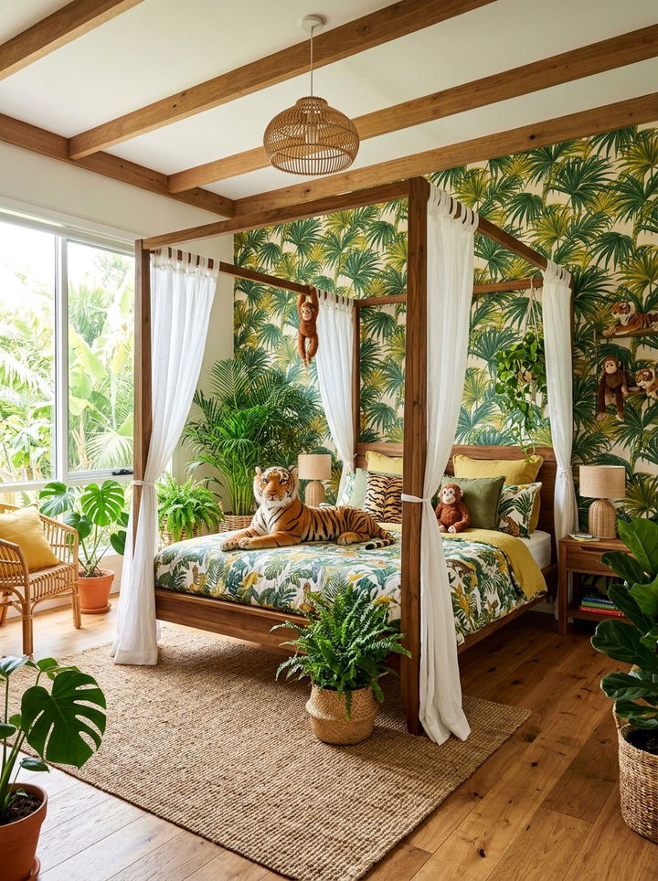 Tropical Jungle Room - 30 elementary age bedroom ideas