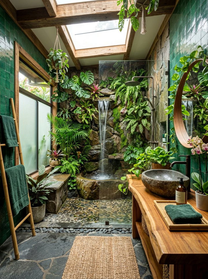 Tropical Jungle Theme Bathroom - 30 bedroom ensuite ideas
