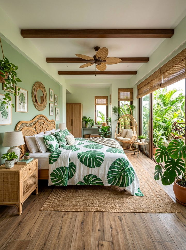 Tropical Leaf Bedspread - 30 bedroom bedspreads