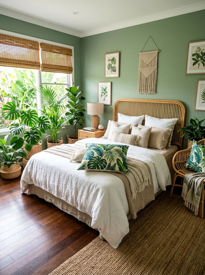 Tropical Leaf Print Pillow - 30 bedroom throw pillows