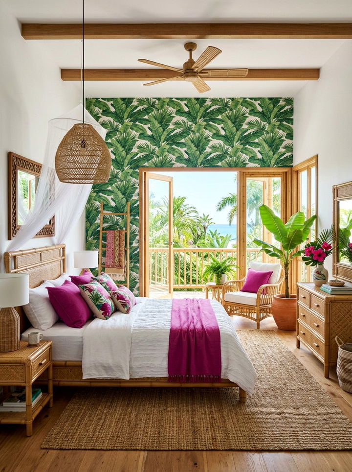 Tropical Magenta Theme - 30 magenta bedroom ideas