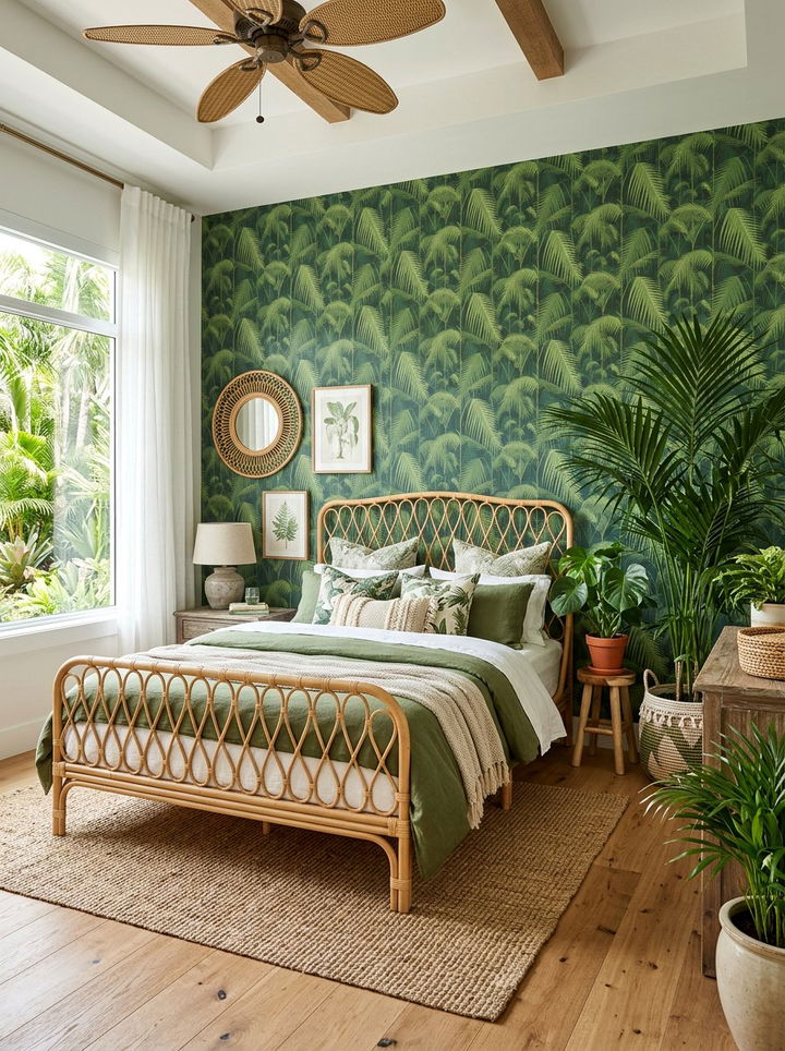Tropical Moss Green Theme - 30 moss green bedroom ideas