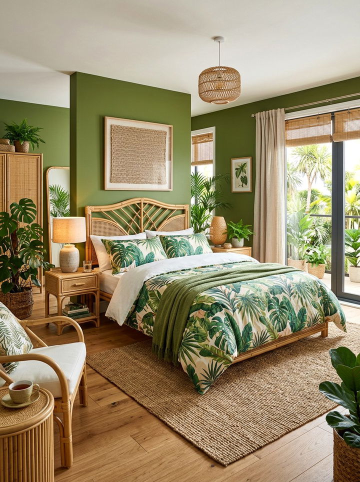 Tropical Olive Green Bedroom - 30 olive green bedroom ideas