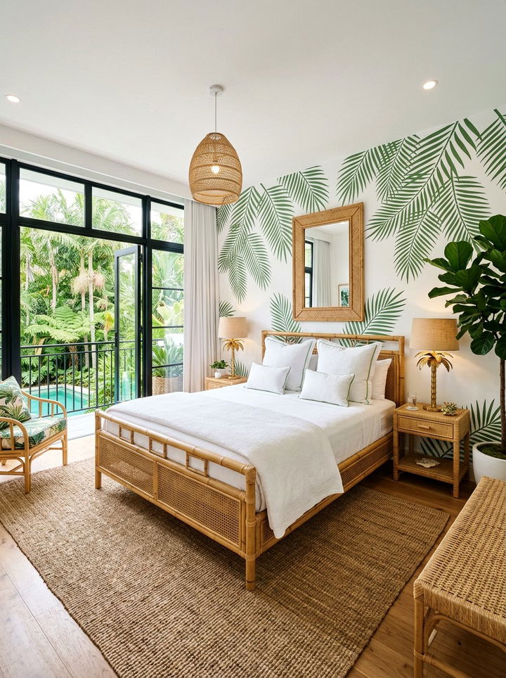 Tropical Palm Stencil - 30 bedroom wall stencils