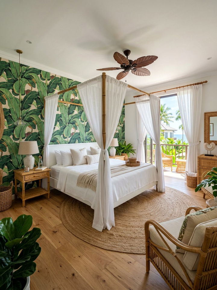 Tropical Resort Suite - 30 travel themed bedroom ideas