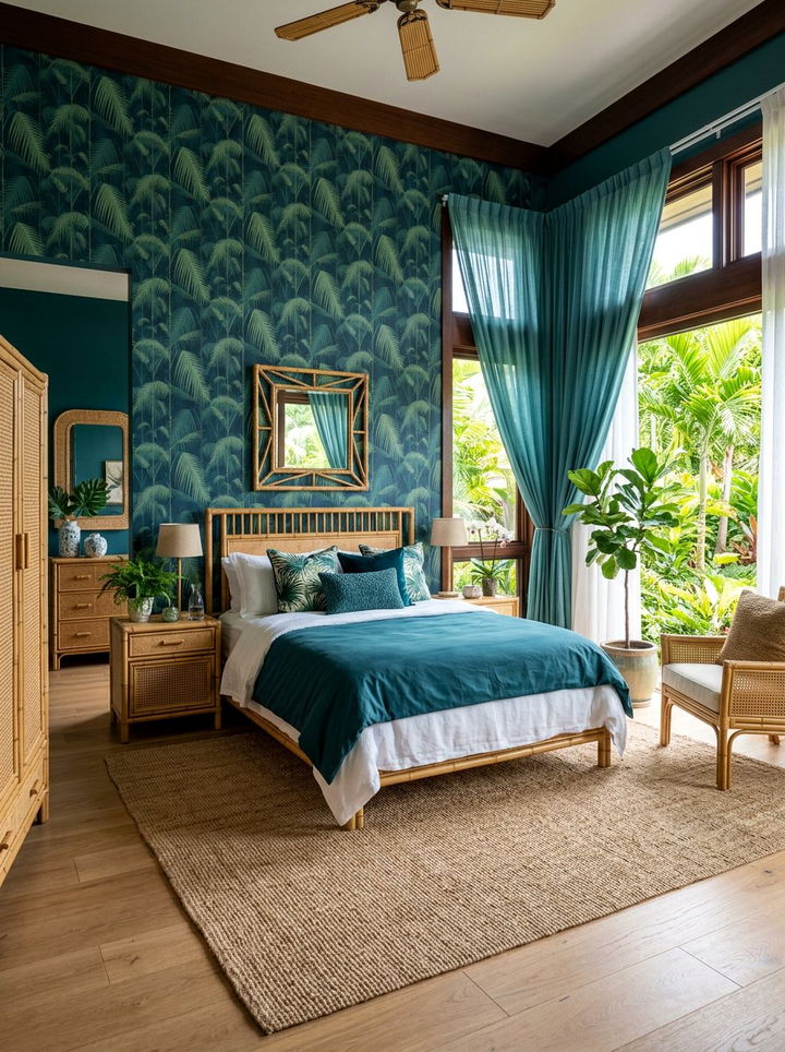 Tropical Teal Bedroom - 30 cool teal bedroom ideas