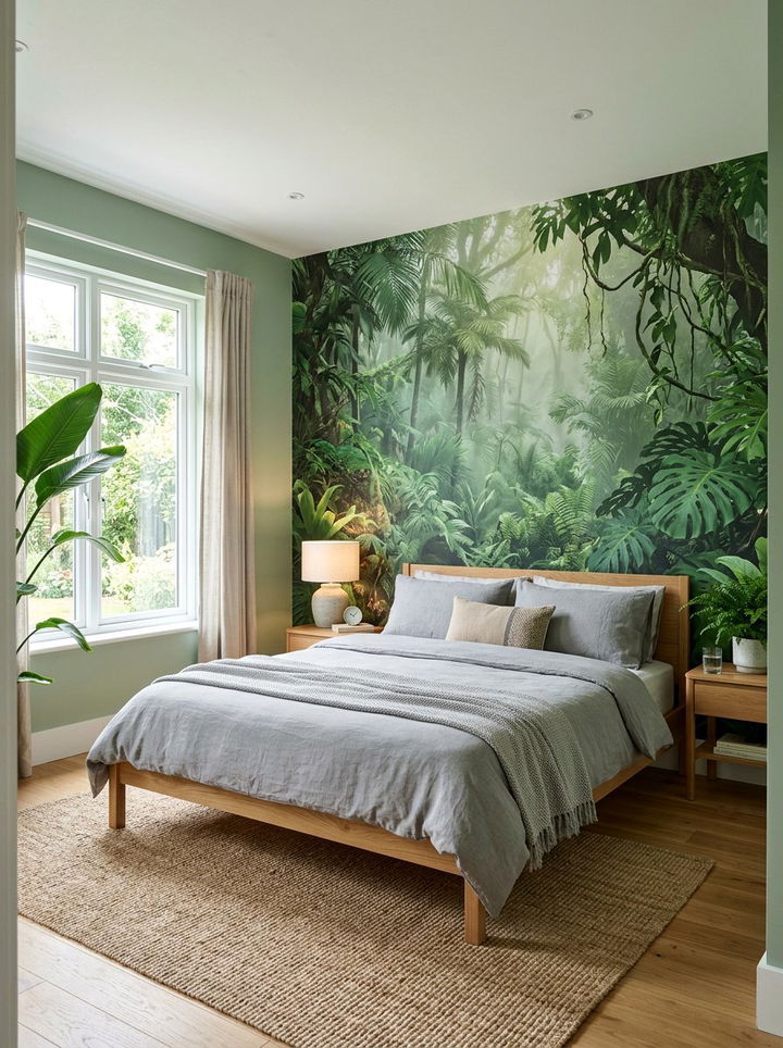 Tropical Wall Mural - 30 tropical bedroom ideas