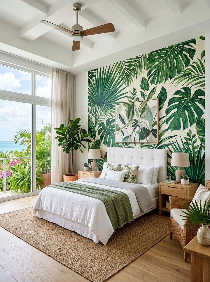 Tropical Wallpaper - 30 Caribbean bedroom ideas